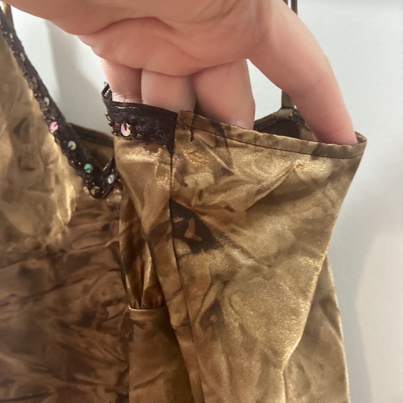 Y2K Brown‎ Cami Sequined Tunic Xhilaration XL EUC signature Y2K piece! - Picture 12 of 17
